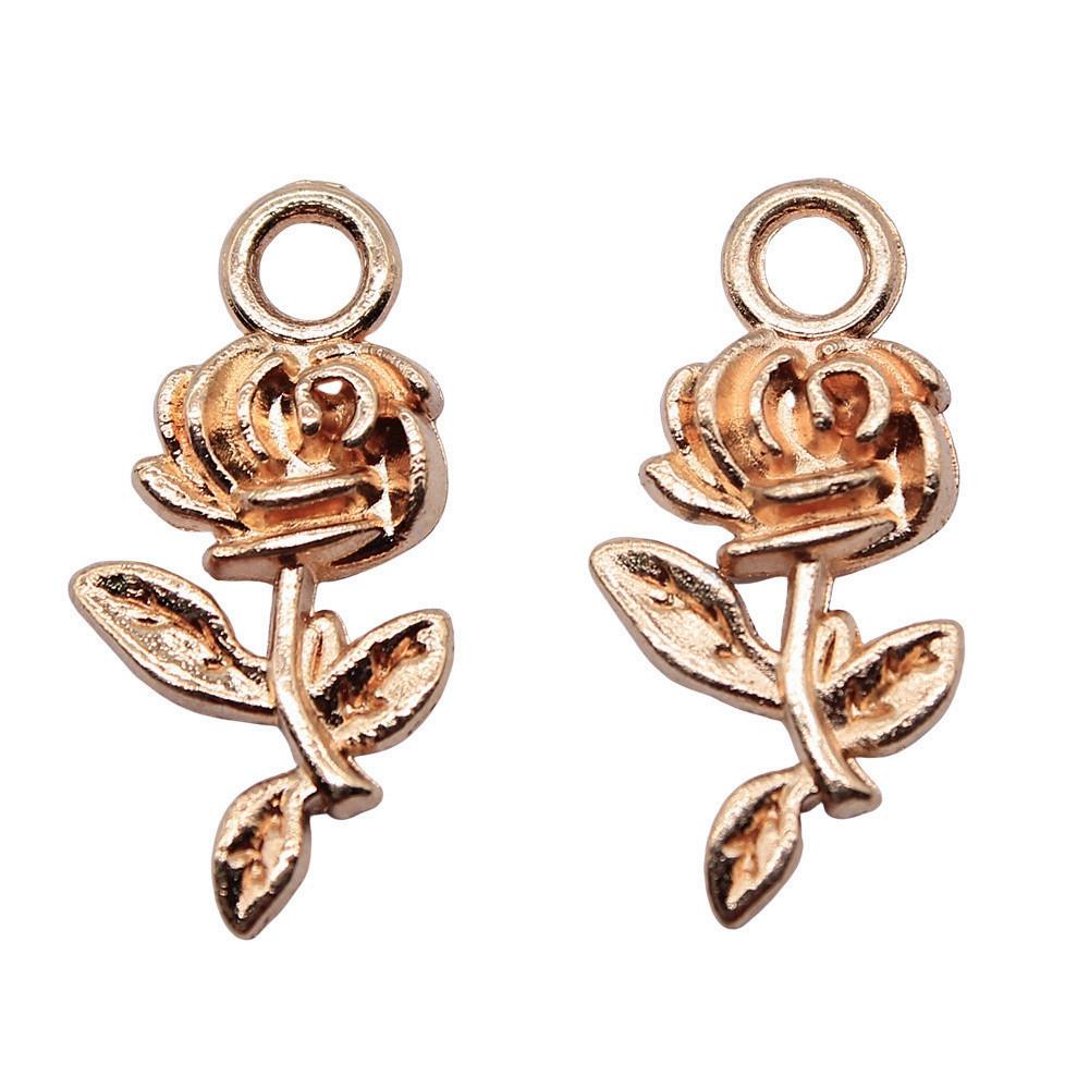 Charms Rose Lotus Pendants Wedding Jewelry Findings QC107