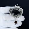 Black Obsidian Pendant, 925 Sterling Silver Handmade Jewelry, Smoky Topaz Silver Pendant, Party Wear Jewelry For Women's, Pendant Wadding Gift
