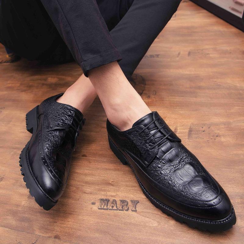 Men's shoes winter velvet warm leather shoes men's wedding groom shoes Korean version trendy versatile leather shoes