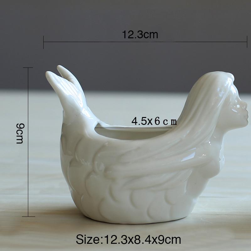 

Горшок для цветов «русалка» Горшок для суккулентов Кашпо Бонсай Украшения для рабочего стола Декор для дома и офиса Украшение сада Керамическая художественная ваза Горшок для растений белый