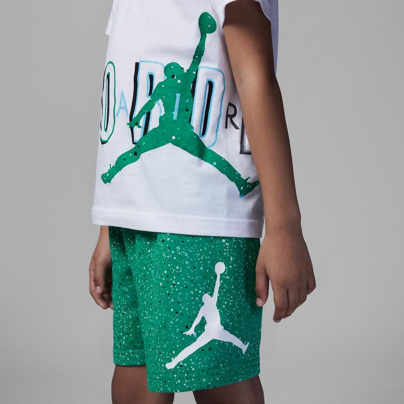 Jordan Letter Logo Print Crew Neck Short Sleeve T-Shirt And Straight Leg Shorts Sports Set Kids sets DV0953-310
