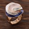 An Elegant and Sweet Enamel Rose Flower Stretch Ring for Women, a Holiday, Birthday, Date, Prom, Banquet, Party, Vacation, Shopping