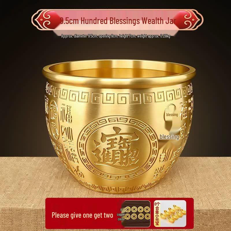 Qiuqiao Baifu Brass Wealth Jar