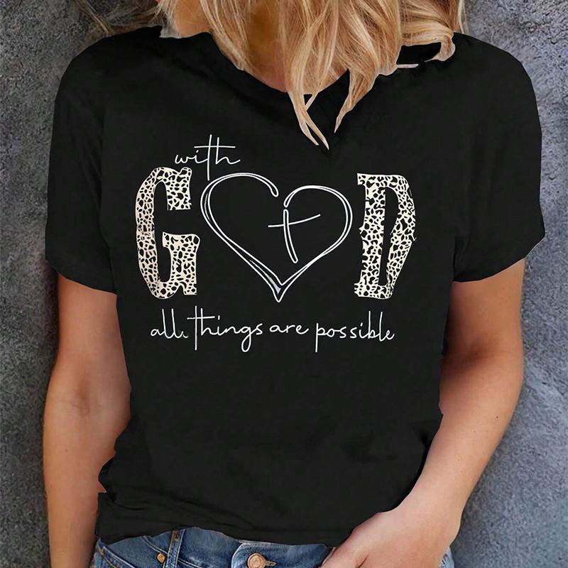 Fashion Women Creative Love Letter Splicing Print T Shirt Funny Casual O-neck Short Sleeves T-shirt Summer Female Tee Shirt