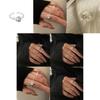 Elegant Korean Style Open Adjustable Ring S925 Pure Silver For Women With Geometric Design