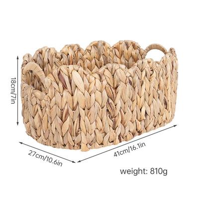Ruhan Fan-shaped Water Hyacinth Woven Storage Basket