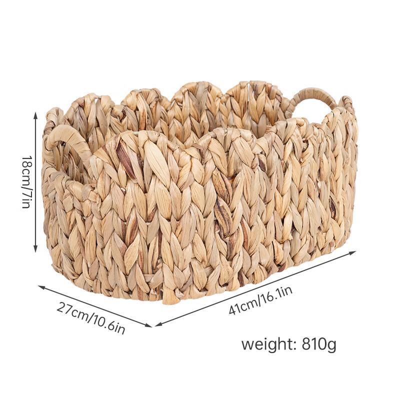 Ruhan Fan-shaped Water Hyacinth Woven Storage Basket