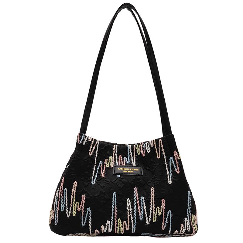 Сумка-ведро через плечо в полоску в корейском стиле - Женская модная универсальная сумка-тоут на плечо