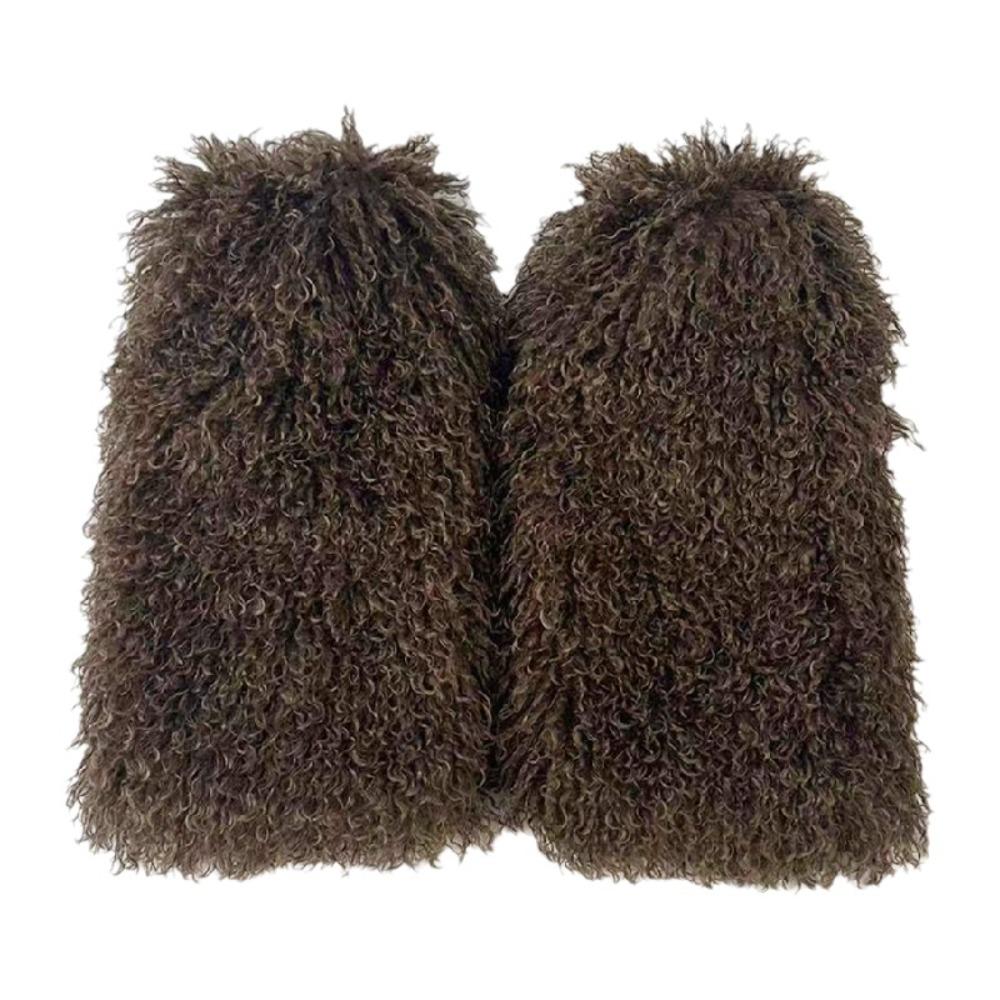 Fellimitat Lockiges Flauschiges Beinwärmer 40cm Knielang Mädchen Socken Warmer Knieschutz Spicy Girls