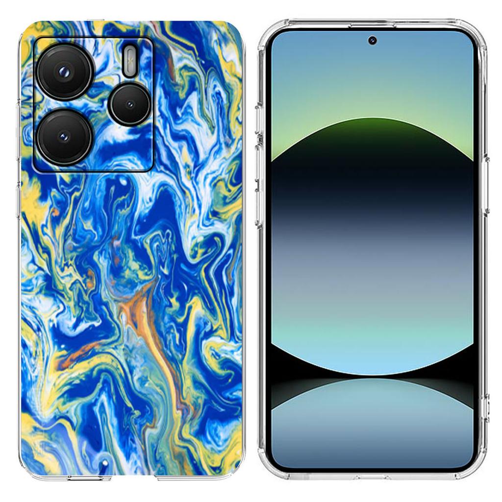 Soft TPU Case for Xiaomi Redmi Note 14 4G (163.25mm) Marble Pattern Printing Phone Cover