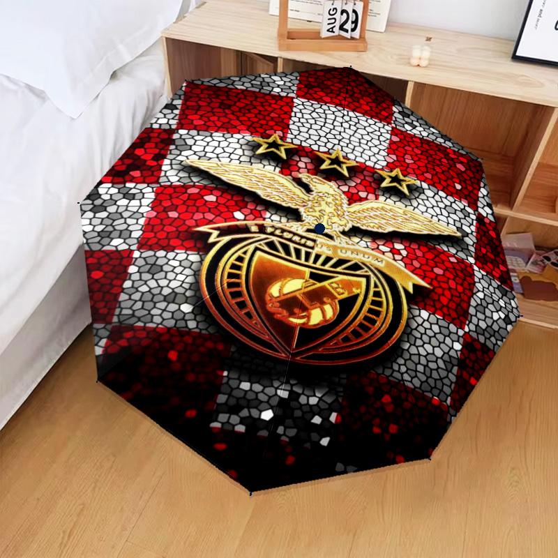 1PC Benfica Football Club Printed Umbrella Folding umbrella, automatic umbrella 8-Frame for Travel, camping Fan gifts Christmas Gifts