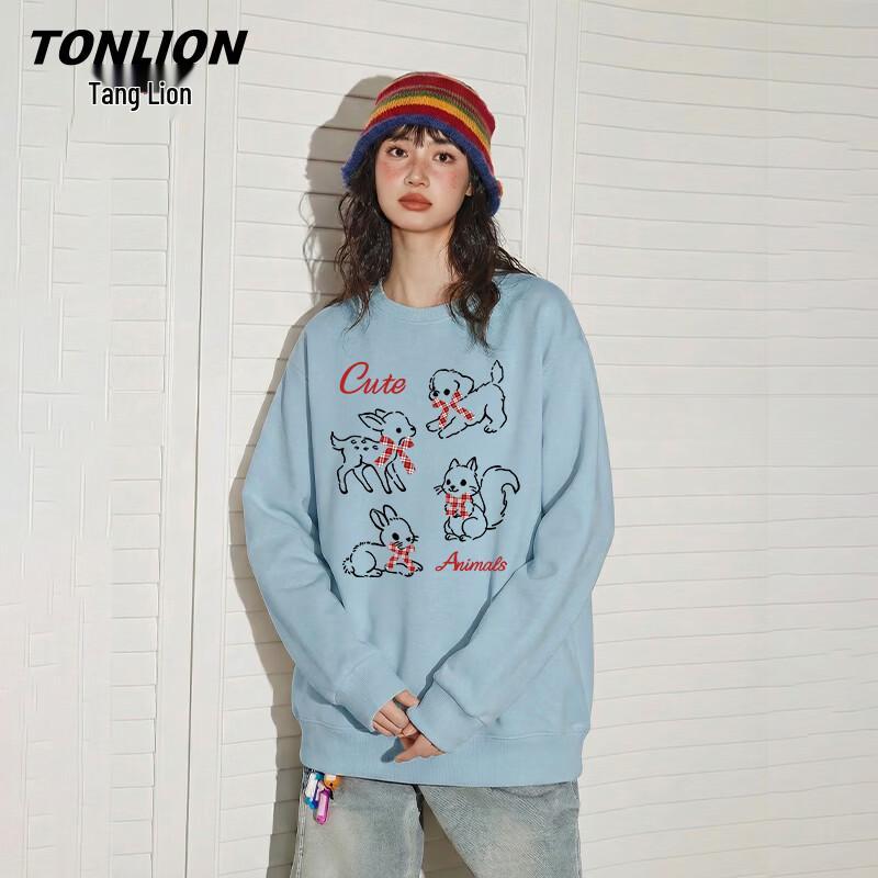 TonLion Women's Round Neck Long Sleeve Sweatshirt