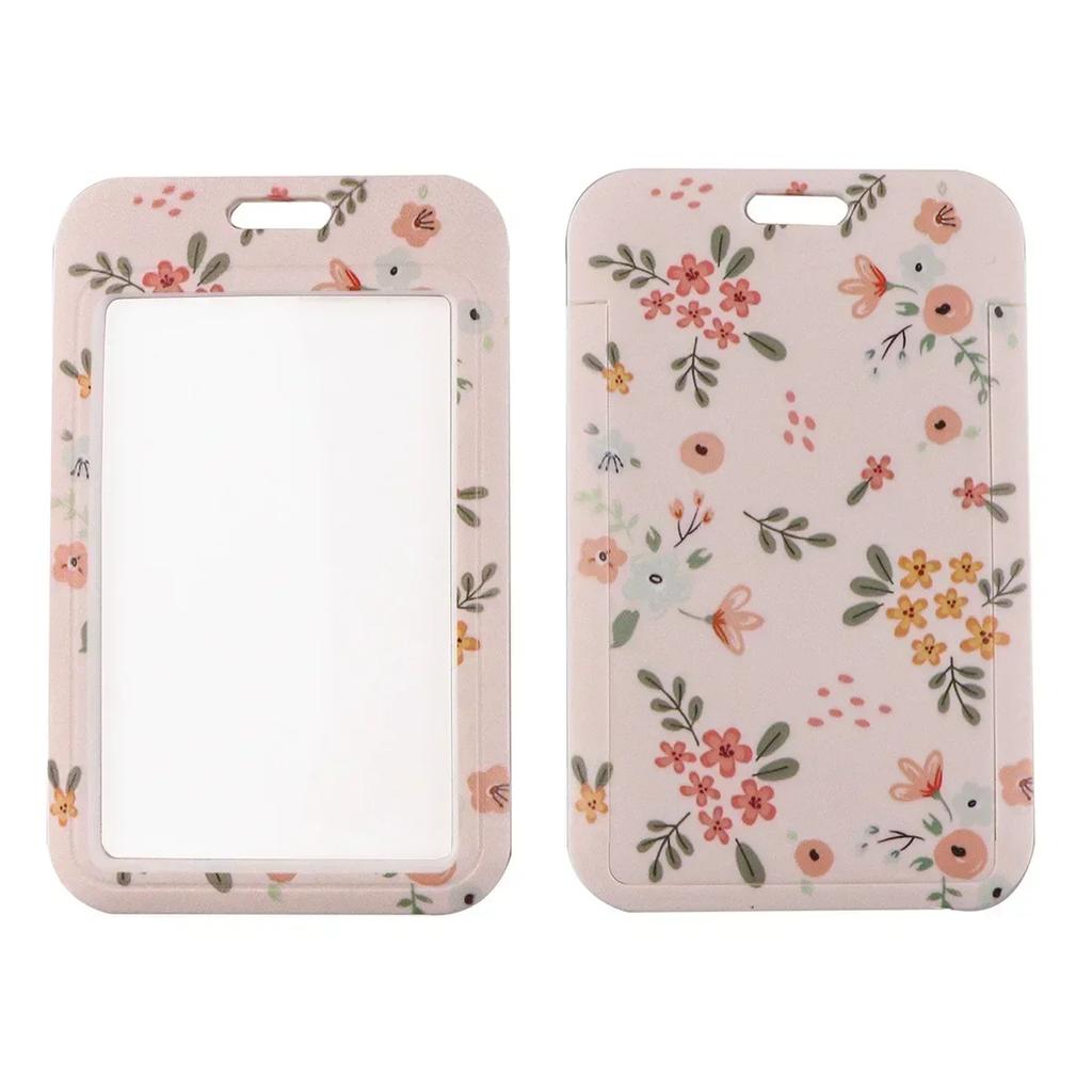 Green Plant Card Holder Case Student Badge Work Access Card ABS Plastic Lanyard Card Cover Bags for Women Girl