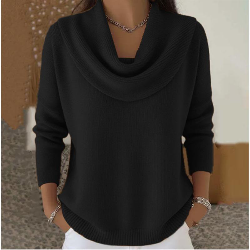 New Autumn/winter Women's Pure-color Long-sleeved Tops and Sweaters