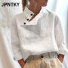 JPNTKY Women's Fashion Casual Solid Color Print Long Sleeve Blouses & Shirts
