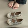 Versatile Casual Shallow Mouth Single Shoes Women's New Summer Retro Fashion Fairy Style with Skirt Velcro Mary Jane Shoes