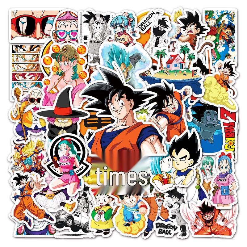 50PCS Dragon Ball Cartoon Stickers for Laptops, Suitcases, Scooters, and Stationery Boxes