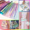 Transparent PVC Holographic Fabric Multicolor Vinyl Film DIY Bag Crafts