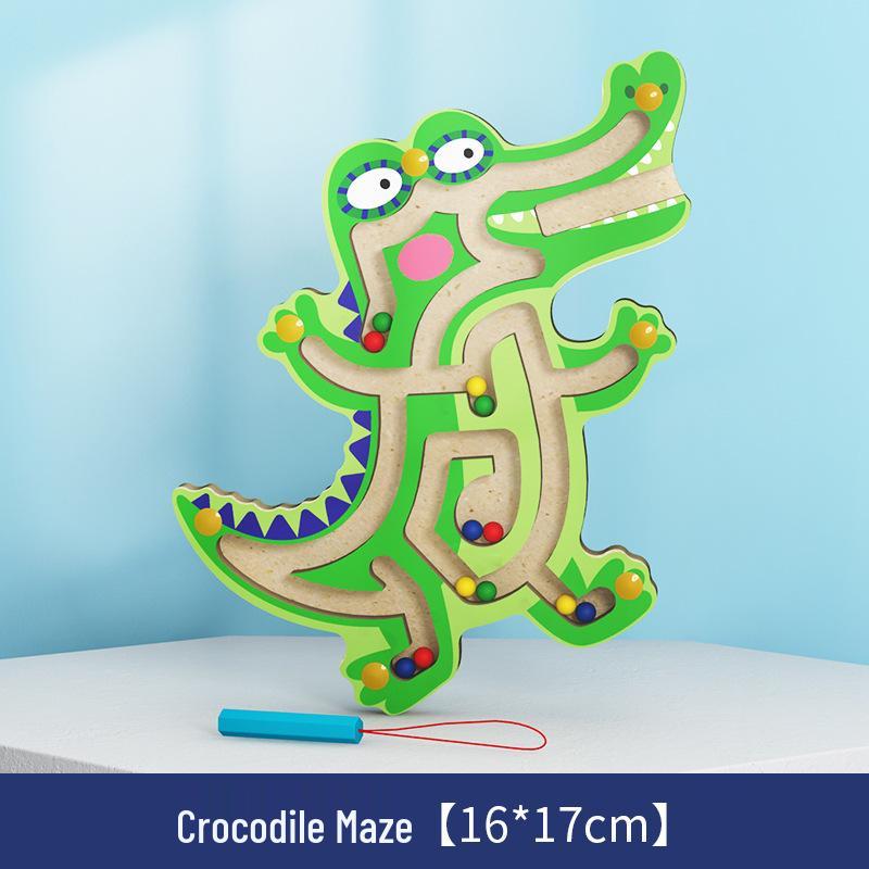 Wooden Magnetic Bead Maze Pen for Children's Education