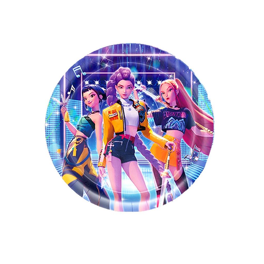 K-Pop Blue Witch Hunter Birthday Party Banner, Cake Toppers, and Balloon Set Decorations