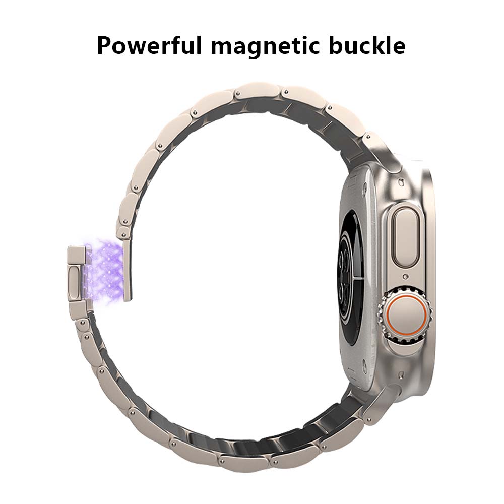 For Apple Watch 10 46mm/Ultra 2/Ultra 49mm/9 8 7 45mm/SE (2023) SE (2022) SE 6 5 4 44mm/3 2 1 42mm Titanium Steel Band Magnetic Strap
