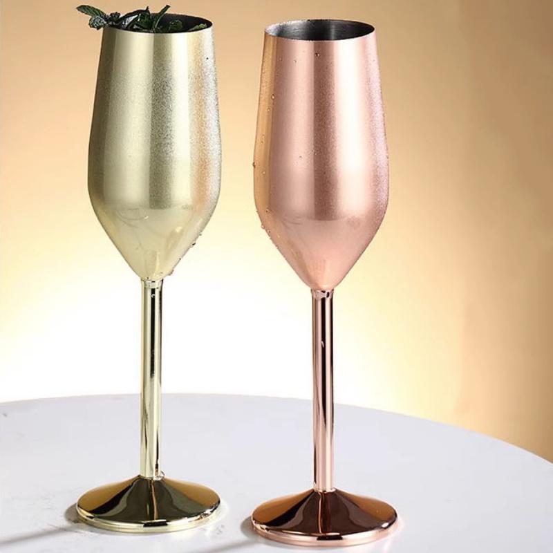 Stainless Steel Champagne Glases Electroplating Agave Cup Liquor Cocktail Goblet Juice Tumbler Party Restaurant Drinkware Cup