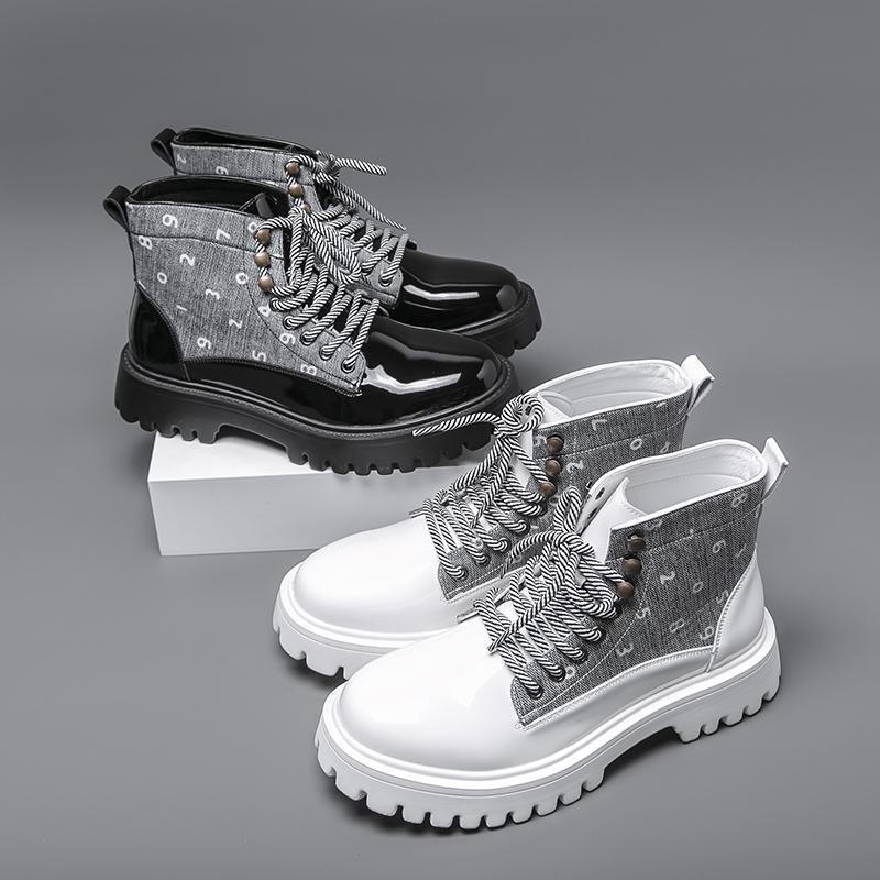 Men's High Top Fashion Boots Color Block Street Style Trendy Daily Commuter Wear Date Night Outfit Casual Men's Footwear