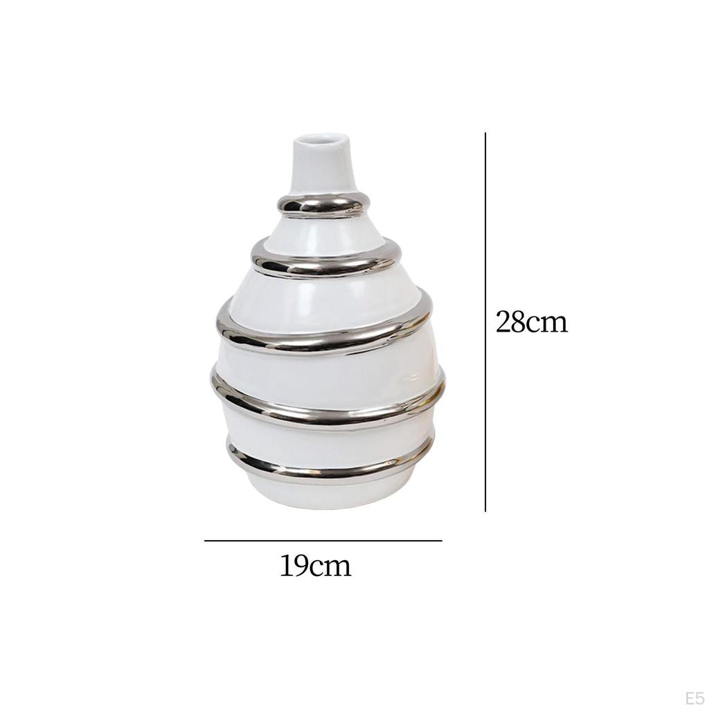 Flower Vase, Desktop Flowers Arrangement, Nordic Glossy Bud Vases Ornament for Bedroom Dining