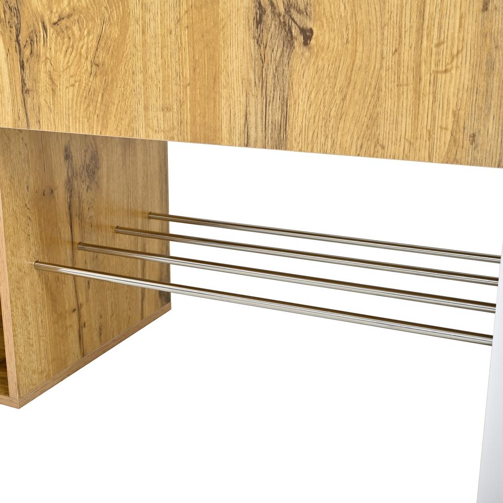Hallway Wardrobe Cabinet MDF with Mirror, Shoe Cabinet, Hall Cabinet, Entrance Wardrobe, Closet with Clothes Rail, Hooks, Hallway Furniture