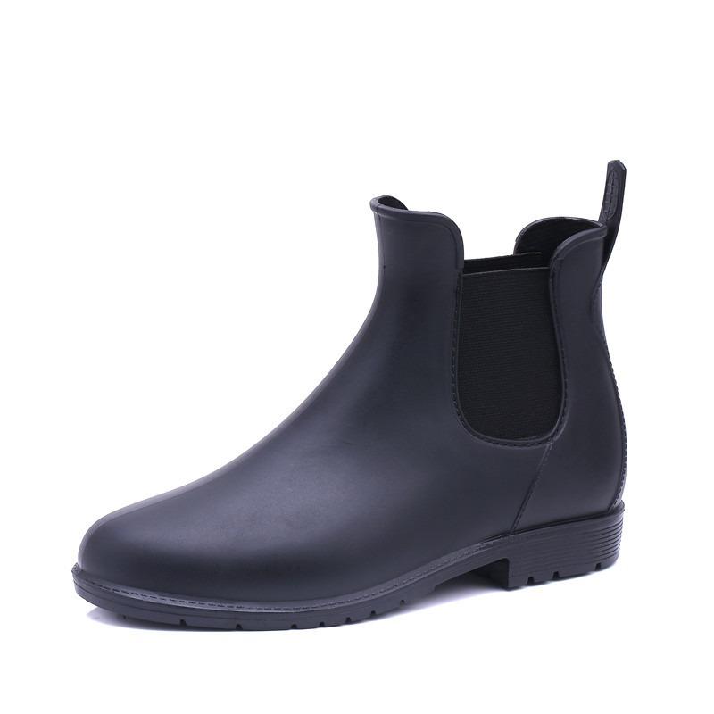 British rain shoes women's new fashion outer wear rubber shoes non-slip waterproof shoes water boots fleece overshoes short rain boots