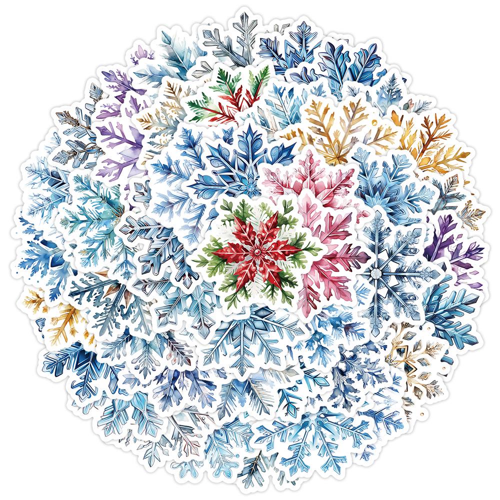 2024 Nordic Style Christmas Doodle Stickers - 50 Sheets for Water Bottles, Cups, and Children's DIY Decorations