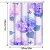 Vibrant Floral Butterfly Shower Curtain - Purple & Blue Hydrangea Art Design, All-Season Nature Bathroom Decor