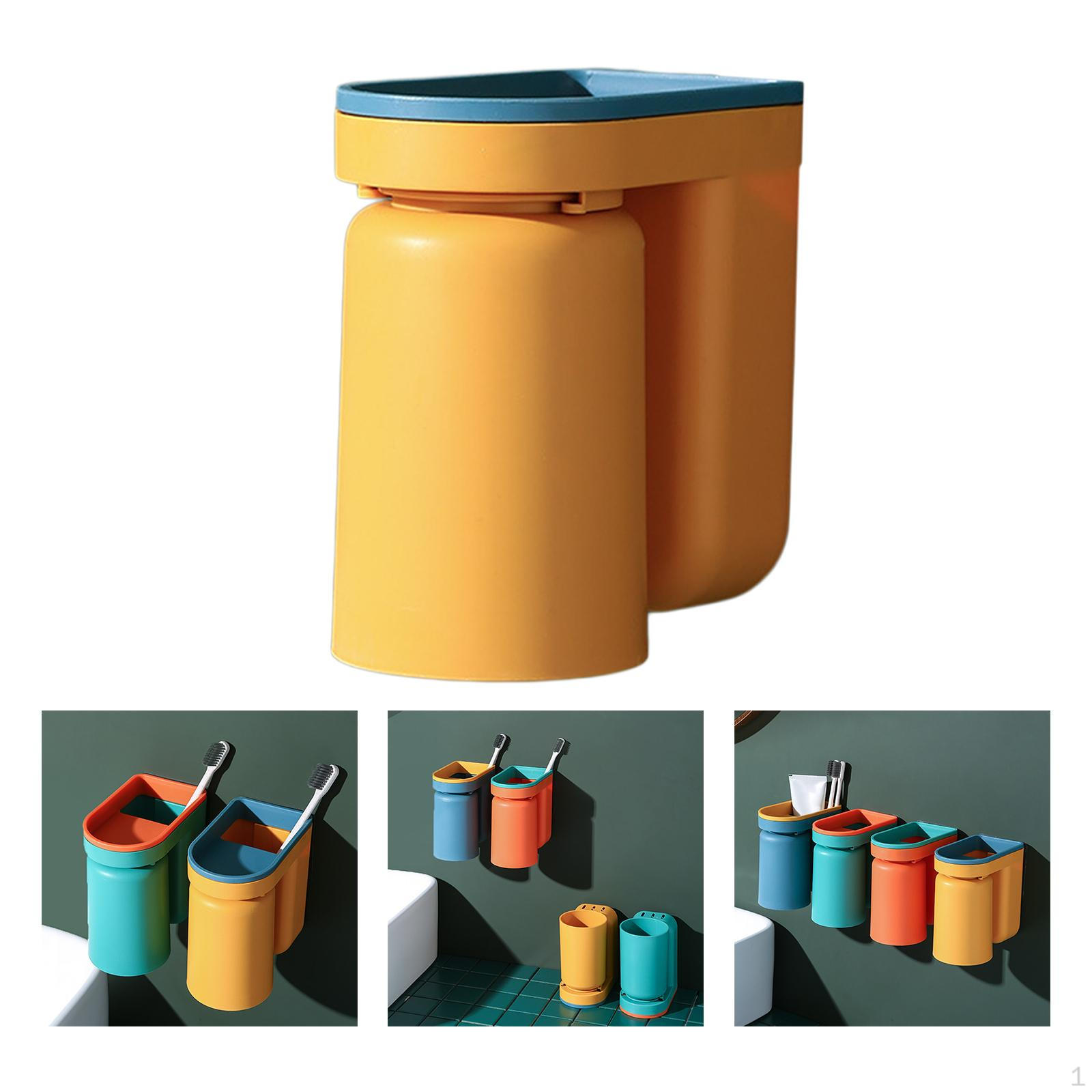 Gargle Cup Toothbrush Holder, Bathroom Organizer for Adults жёлтый