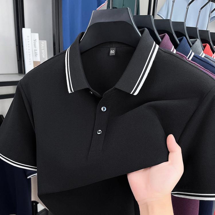 Men's 100% Cotton Short Sleeve Lapel Polo Shirt - 2026 Summer Casual Loose Fashion Top