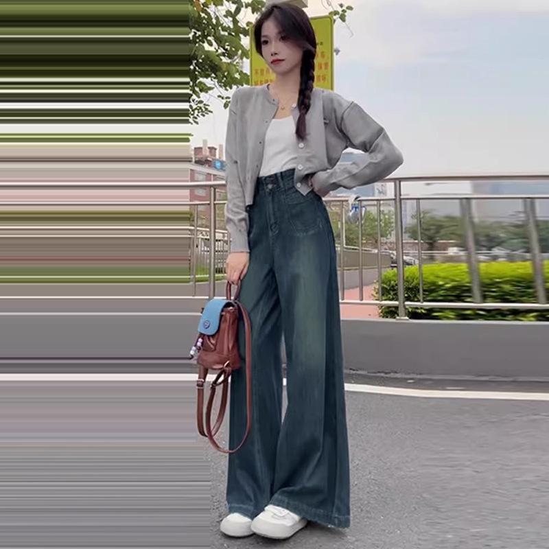 

Plus Size Vintage High Waist Loose Wide Leg Jeans for Women - Autumn/Winter Fit 4XL