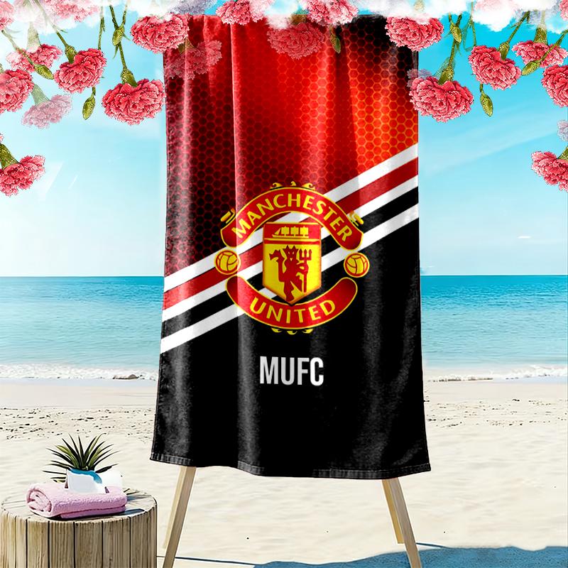 1pc Manchester United Manchester City Beach Towel, A Vibrant Beach Towel Suitable for Outdoor Activities, Camping, Hiking