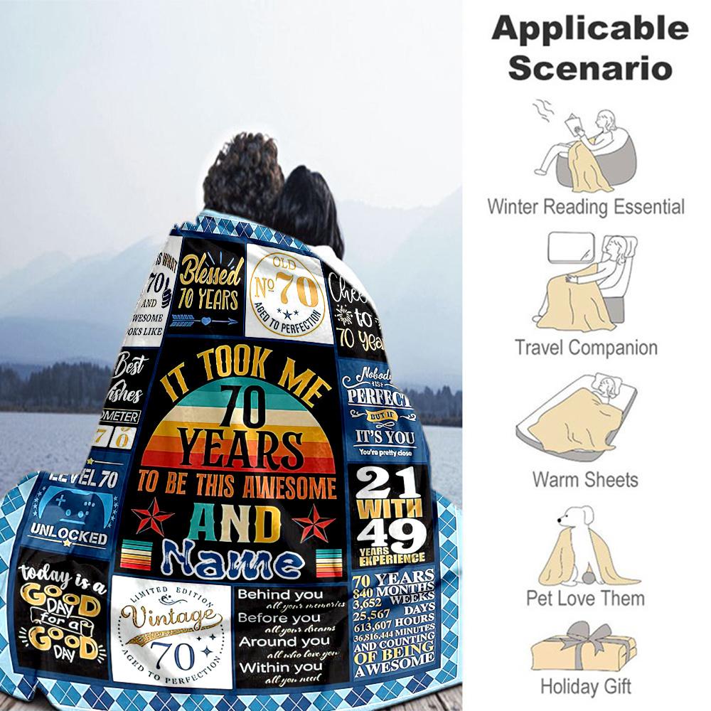 Birthday Customize Text Blanket Gift Personalized Blanket Soft Warm Cozy Perfect for Couch Living Room Office Chair Office for All Occasions