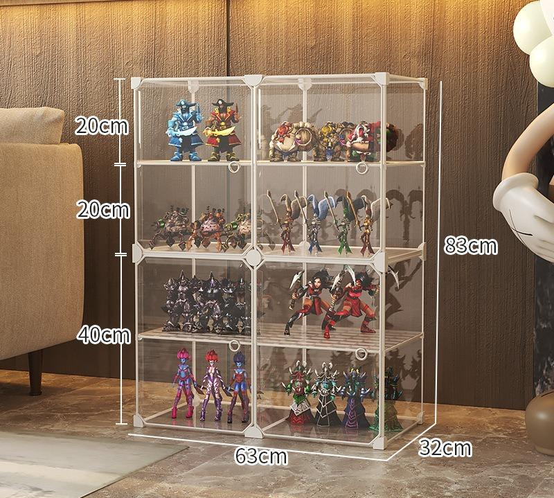 Transparent Display Cabinet Jewelry Display Toy Storage Ra Home Use Figure elf Clear Organizer for Small Collectibles And Models
