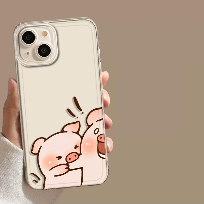 Милый мультяшный розовый свинья пара чехол для телефона для Samsung Galaxy S23 S24 S22 S25 Ultra Plus крышка для Galaxy S25+ S24+ S23+ S22+ корпус Galaxy S22Ultra