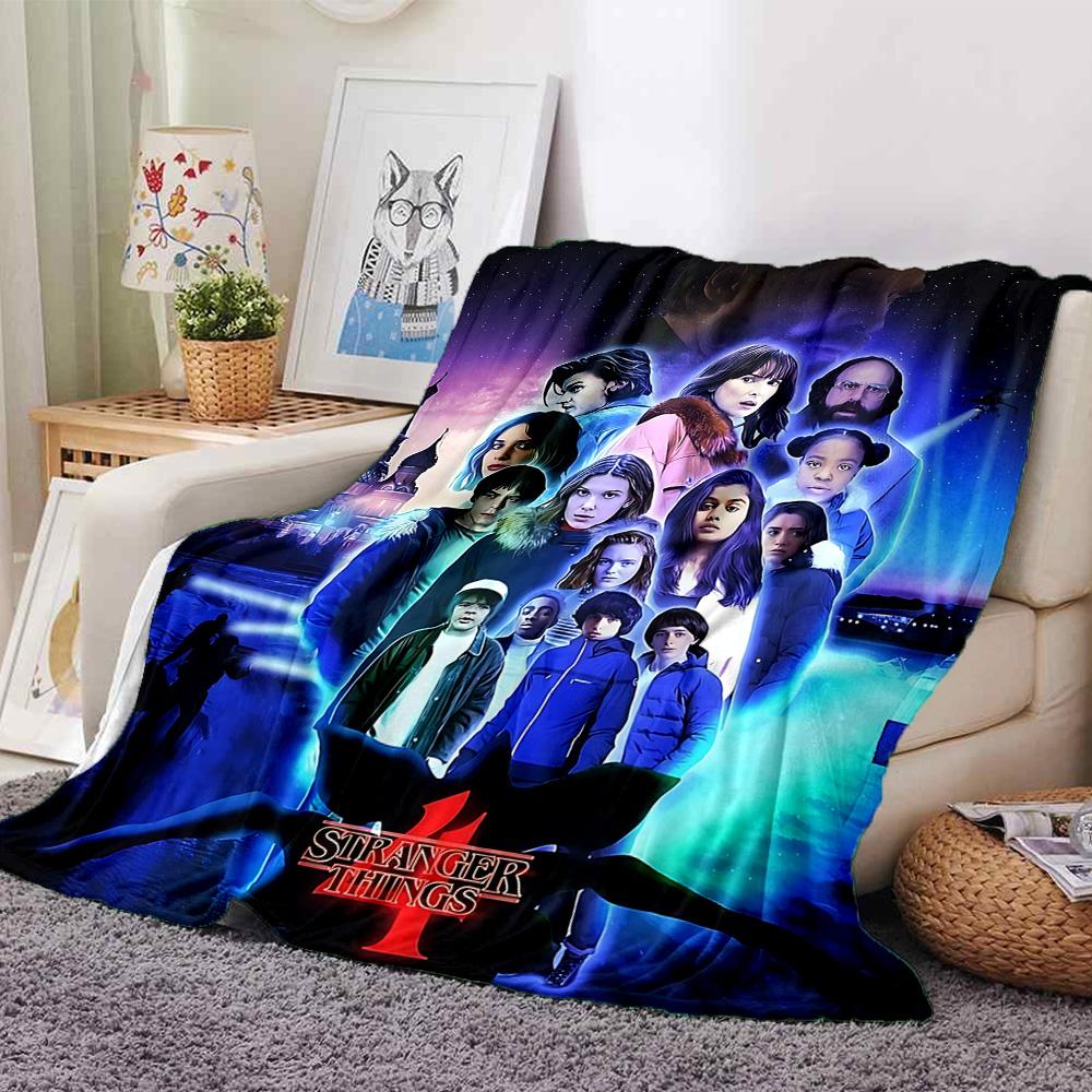1pc Stranger Things Adventure flannel Blanket for Super Soft Cute Comfort Blanket for Travel Bedding Couch Sofa Blanket Y82527