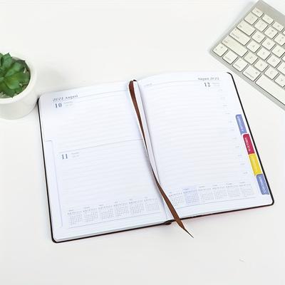 2024 Premium Daily Plan Schedule Book - Soft Leather Annual Calendar and Plan Book with Durable Quality and Practical Features