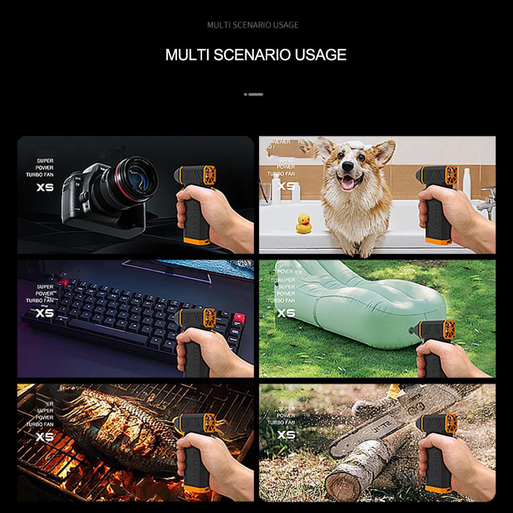 Handheld Mini Turbo Jet Fan 130000RPM High Speed Violent Blower Wind Speed 52m/s Compressed Air Keyboard Car Cleaning Power Tool