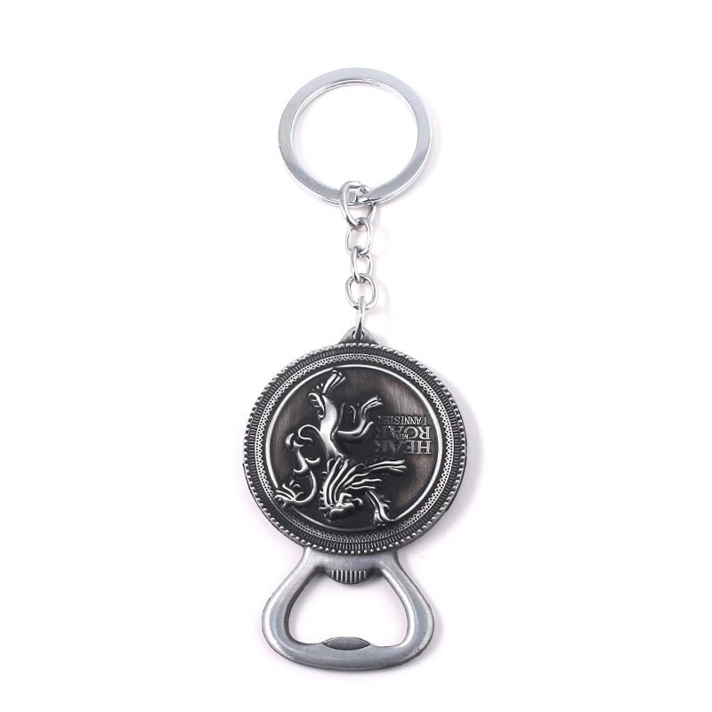 Classic Movie Dragon Shape Keychain Wolf Head Pendant Fashion Trend Bottle Opener Keyring for Fan Collectible Accessories