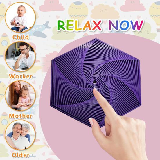 Fractal Fidget Hexagon 3D Printed Anxiety Stress Relief Kids Pocket Size Travel Adults Colorful Hexagon Sensory Toy Mindful Meditation Tool