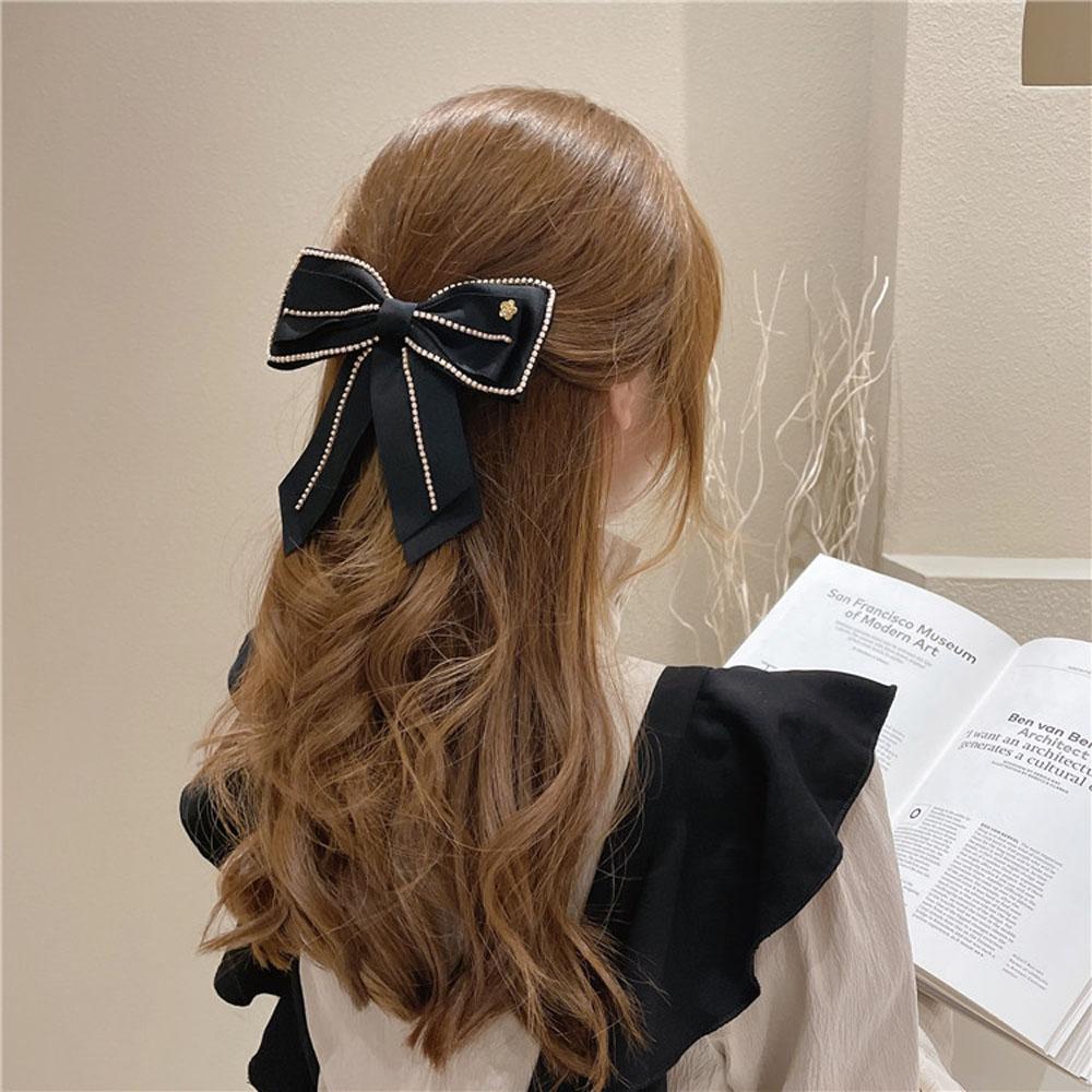 Party Pearl Chain Fashion Korean Spring Clip Side Clip Bow Hair Clip Hair Accessories
