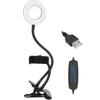 USB Fill Light LED Ring Light 10 Gears Dimming with Clip for Live Photography Reading Embroidery