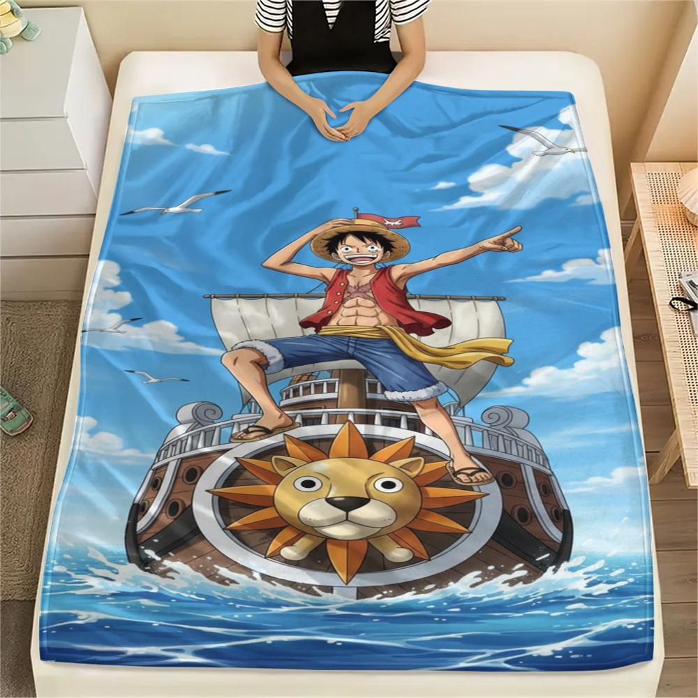 Luffy Multi Scene Use Printed Blanket, Flannel Blanket Great for Sofa, Bed, Bedroom, Chair and Outdoor Tour.-TING