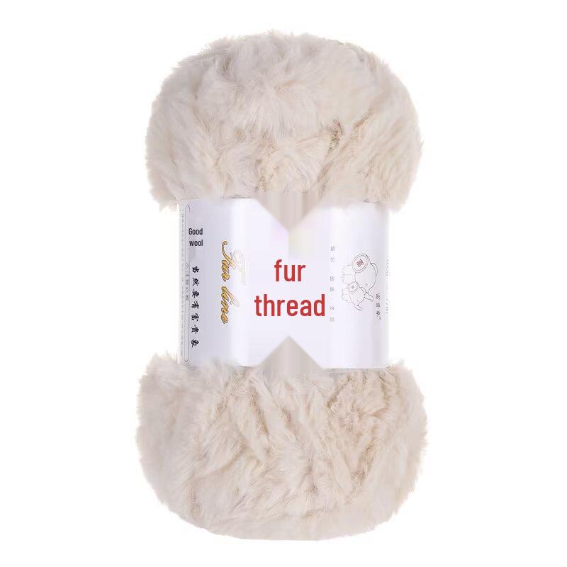 Coarse Faux Fur Yarn Ball for Handmade Long Hair Mink Hats and Scarves DIY Kit