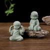 DIY Little Monk Ornament Chinese Style Buddha Statue Mini Bald Monk  Fish Pond Landscaping