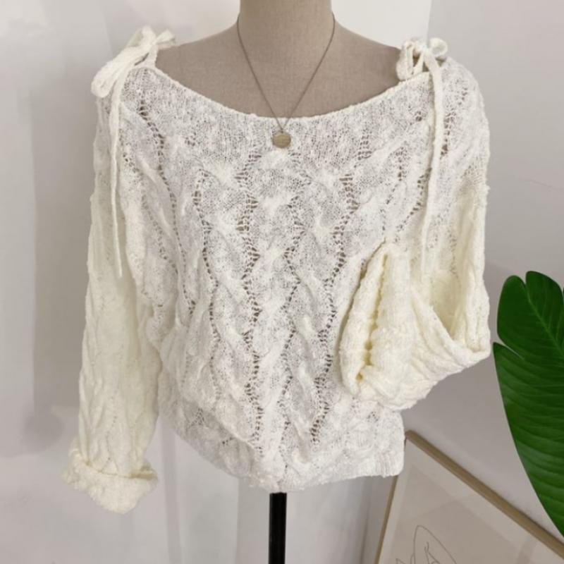 Honey J Boat Neck Shoulder Strap Knit  5 Colors  Jb 3